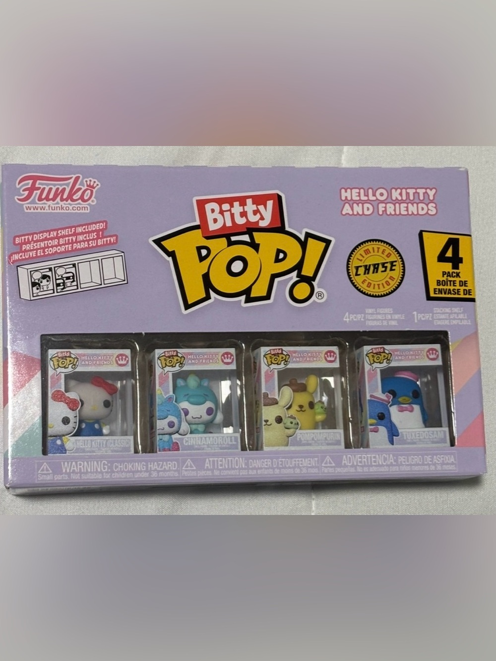 Funko Bitty Pop! Hello Kitty, Cinnamoroll, Pompompurin and Tuxedosam